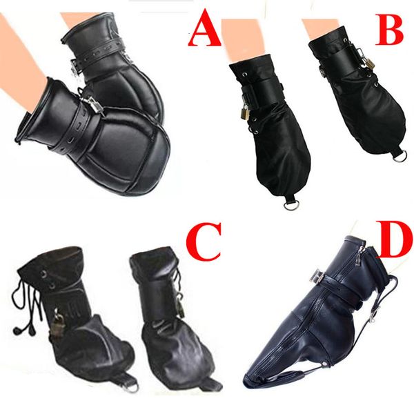 Bondage-Handschellen, Fäustlinge, Stiefelstiefel, Lederhandschuhe, Hundepfoten, gepolsterte Fausthandschuhe, Socken, BDSM-Sexspielzeug, interessante Farben, 230113