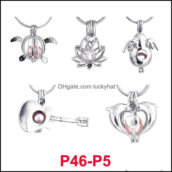 Magchets Factory Direct Wholesale 300 Designs Para sua escolha Gaiolas de medalhão Love Wish Pearl/ Gem Beads Oyster Pearl Mountings Cage Dro otpjc