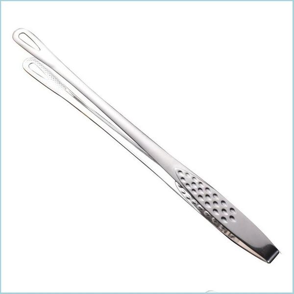 Utensílios de cozinha 1pc Aço inoxidável alimentos pinças de aço longo da alça longa barbecue bife acessórios de cozinha gota entrega home jardim dini dhvuz