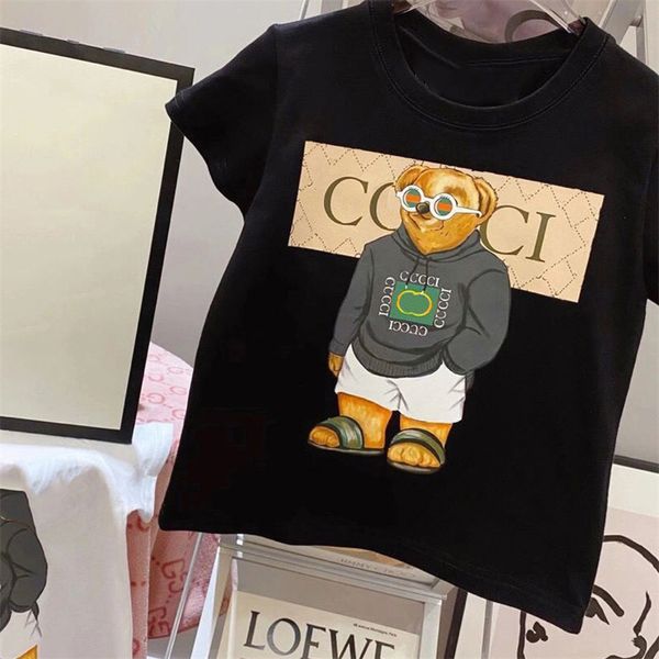 Roupas de grife para crianças, camiseta estampada animal de luxo, letras da moda, roupas para bebês, crianças, roupas de alta qualidade para crianças, 2 cores