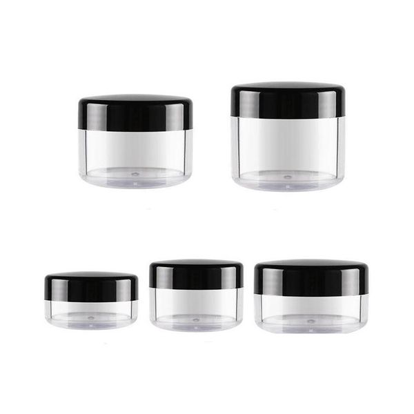 Bottiglie di imballaggio Vaso di prova di crema cosmetica in plastica Mini bottiglia di campione 3G 5G 10G 15G 20G con tappo Colorf Lozione cosmetica trasparente Containe Dhx4B