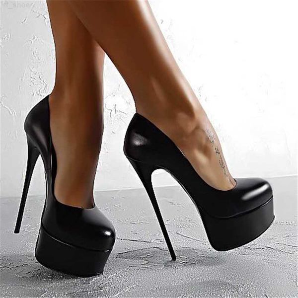 2023 plattform högklackade skor för damer sommarstil svart stilettklack skor runda tår Designer klänning skor för Blp1001-8