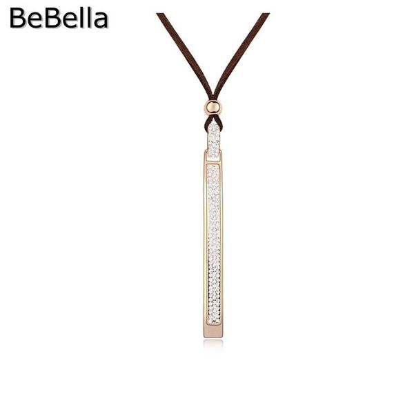 Colares de pingentes de estilo casual de estilo geométrico Chain Chain Long colar feito com cristal tcheco genuíno para meninas presente de natal