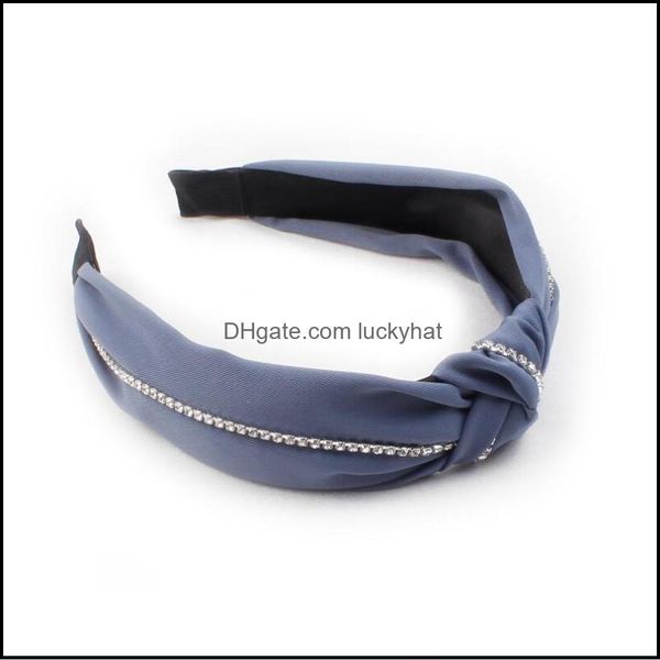 Главные повязки Fashion Women Hairполичная полоса с широким боковым кроссовым узлом для повязки на голову сияющая страновая цепь головного уклона сплошные аксессуары для волос Dust Dioto