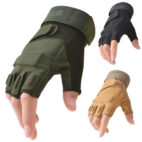 Перчатки без пальцев на открытые тактические перчатки Airsoft Sport Gloves Half Finger Военные Мужчины Женщины борьба с охотничьими фитнесом без пальцев перчатки 230113