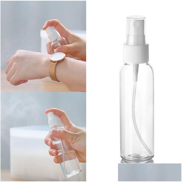 Bottiglie di imballaggio 100ml Vuoto Flacone spray di plastica trasparente Pompe atomizzatore per oli essenziali Viaggi per Bk Strumento di trucco portatile Dr Dhtro