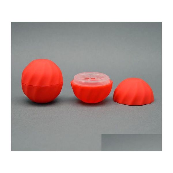 Garrafas de embalagem em branco recipiente de bola cosm￩tica 7g 5Colors Lip Balmy Jar Eye Cream Amostra Caso Red Orange Green Green Preto Drop Dhgbq