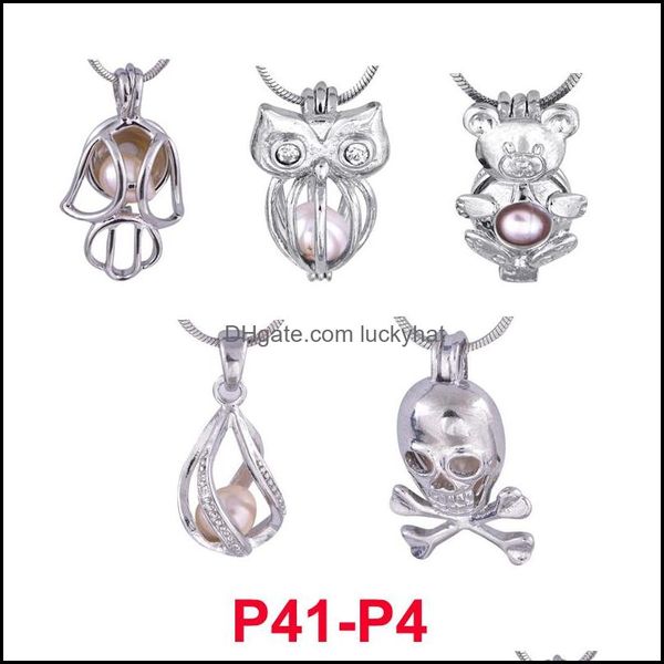 Medalhas 300 desenhos gaiolas de medalhas de pérolas Love Wish Pearl/ Gem Beads Oyster Pearl Mountings Cage Without Akoya Drop Delivery OTMH2