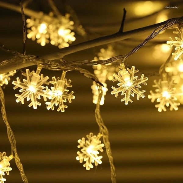 Saiten Schneeflocke Stern Ball LED Lichterketten Fee USB/batteriebetriebene Girlande Lampen Jahr Weihnachtsbaum Party Dekoration