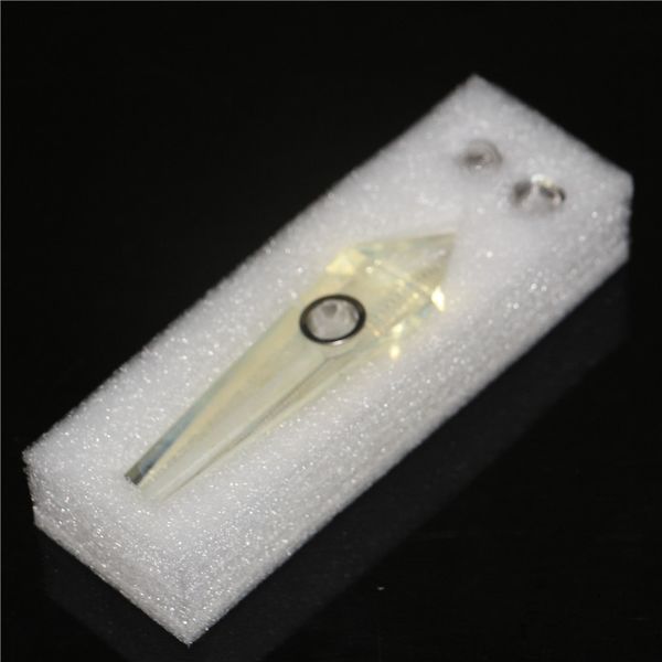 Tubo de pedra de cristal de fumo natural para fumaça de tabaco quartzo cura tubos de mão carb hole gemstone bong vidro recuperar ferramentas de nectar dabber