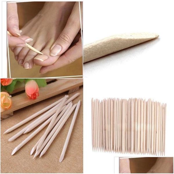 Cutticle Pushers Nail Art Art Orange Wood Sticks Removedor de imutador Ferramenta de beleza Novo All Wooden Push Drop Drop Health Salon Dhsdf