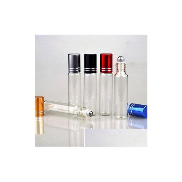 Parfümflasche, 10 ml, durchsichtiger Reiseroller, nachfüllbar, Rollon-Glas pro Lippenbalsam, Roll-On-Flaschen, Drop-Lieferung, Gesundheit, Schönheit, Duft Dh4Gn