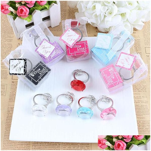 Favor Favor Favor Big Diamond Ring Shapy Keychain Chain Accessories Favors Home Presentes de casamento Para convidados lembran￧as ZA1133 Drop Deliver Dhxlb