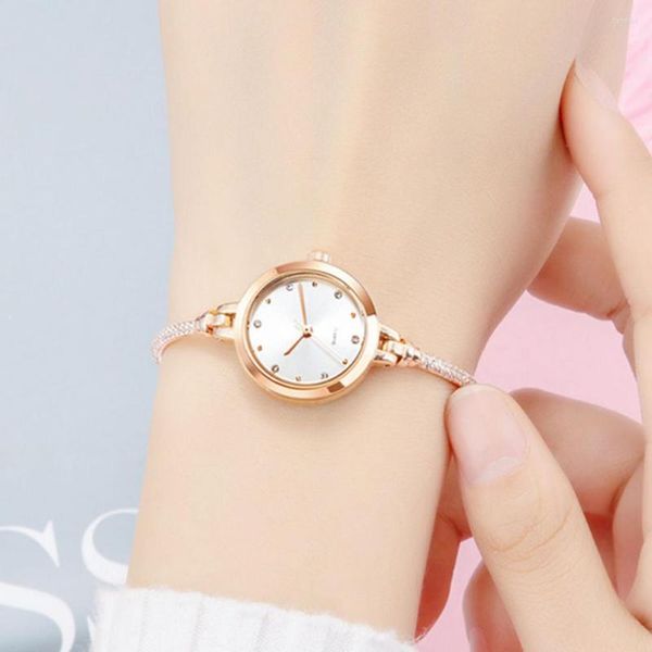 Avanadores de pulso Lady Watch Fashion Jewelry Bracelet Chain Sparkling Rhinestone para festa