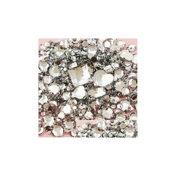 Decorazioni per nail art Taglie Wholesalemix 1000 Pz Pietre di strass flatback acriliche rotonde trasparenti cristalline per abiti da sposa Dr Dhgpg