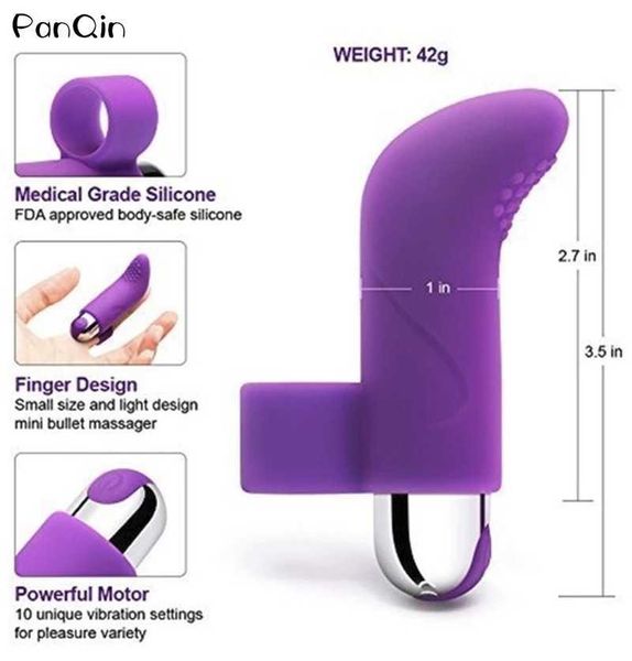 Articoli di bellezza Vibratore a dito proiettile con ricarica USB Giocattoli sexy vibranti per donne Massaggio Prodotto per adulti clitorideo a 10 velocità