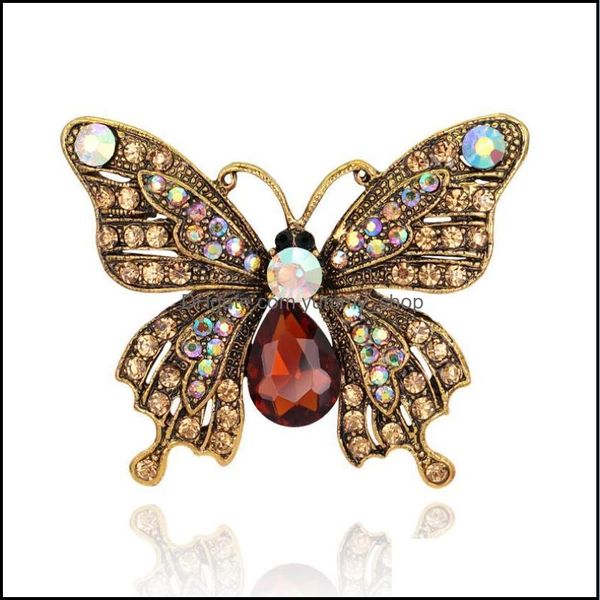 Pinos broches vintage shinestone inseto colorf cristal borboleta broche pinos de casamento bouquet bouquet acessórios para jóias para otta3