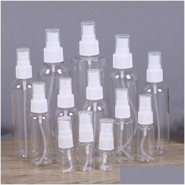 Bottiglie di imballaggio Pompe di atomizzatore per flacone spray di plastica trasparente vuoto per oli essenziali Viaggi per Bk Strumento di trucco portatile 15Ml 30M Dhob4