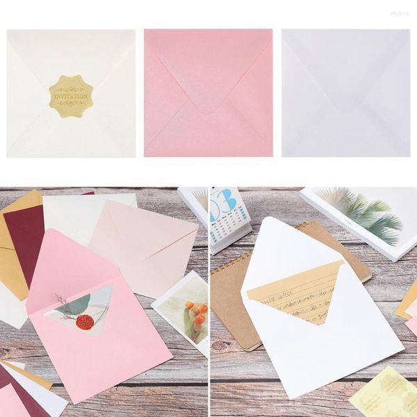 Enrole de presentes criativos Multicolor Pearlescent School Supplies Greeting Carting Card Ensed Envelope Bag Papers Papéis de papel quadrado envelopes