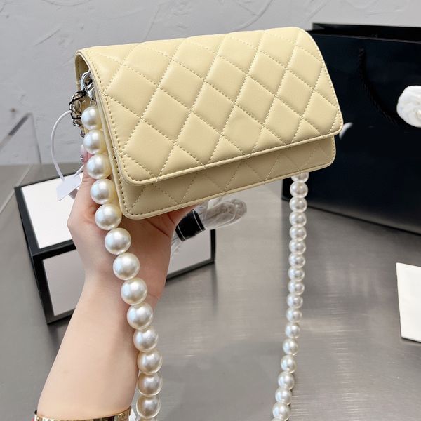 Bolsas de cadeia de bolsas de satchel Crossbody Luxury Designer Brand Fashion Bolsa Bolsas Bolsas Mulheres Carreta Bolsa de Phone Galets Contas