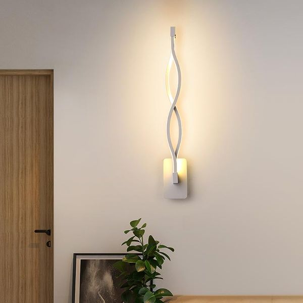 Lampada da parete LED postmoderna luce 16W alluminio applique soffitto a forma di onda per corridoio camera da letto bagno bagno