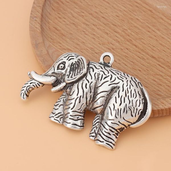 Colares pendentes 5pcs/lote tibetano prata grande elefante encantos de animais de animais para jóias de colar jóias para fazer acessórios