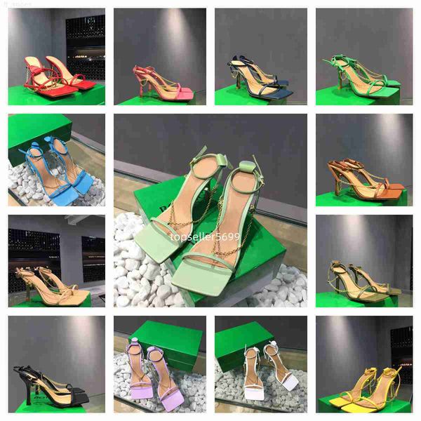 2023 Designer di moda Scarpe eleganti Ultimo stile b v Scarpe da donna Appartamenti in pelle trasparente Spettacolo di lusso Sandali con tacco spesso estivo 35-43