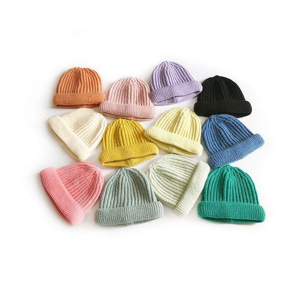 Beanie/Totenkopfkappen Herbst Winter Herren Damen Strickmütze SKL Beanies Candy Color Lady Warme Hüte 12 Farben Drop Lieferung Mode Acces Dhv03