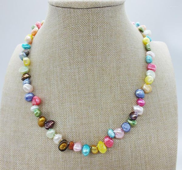 Girocollo Prezzo di fabbrica 6-7MM Classico colore misto Collana di perle d'acqua dolce barocca naturale per regalo di madri 18 