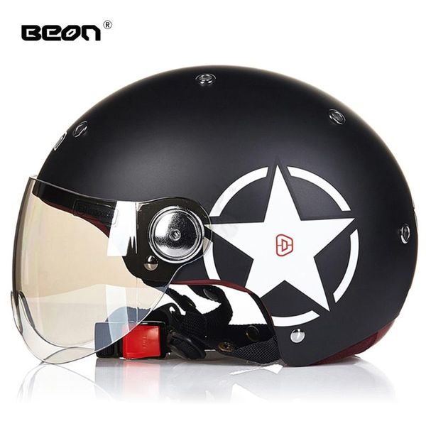 Motosiklet kaskları beon kask erkek kadın nefes alabilir motokros binicilik casco moto yaz vintage bisikletçisi scooter yarısı