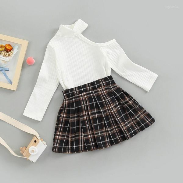 Комплекты одежды детские девочки повседневная костюма весенняя осенняя одежда для подростка сплошное цвет с длинным рукавом холодные плеч