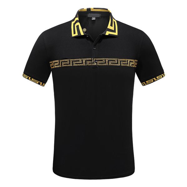 Высококачественная брендовая вышитая хлопковая рубашка-поло с короткими рукавами, мужская футболка, корейская модная одежда, летний роскошный топ M --- 3XL # 888