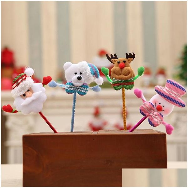 Partybevorzugung Weihnachten Cartoon Stift Weihnachtsmann/Schneemann/Bär/Elch Weihnachtsbaum Ornamente Kinder Geschenke Dekorationen Dhs Drop Lieferung Hom Dh96P