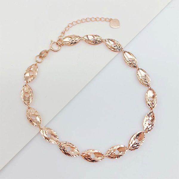 Braccialetti di collegamento puro russo 585 bracciale oro viola femmina femmina placcata 14k rose dorate dorate di coda scale di coda scintillante