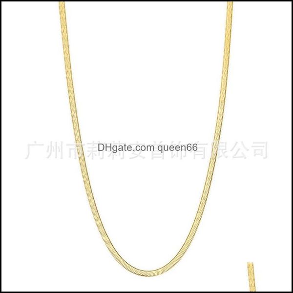 Ketten 3pcs Goldkette Halskette für Frauen Grils Fischgrätenseil Figaro Link geschichtete Neklace Trendy 2021 Schmuck DNF01 810 R2 DROP D DHWYS