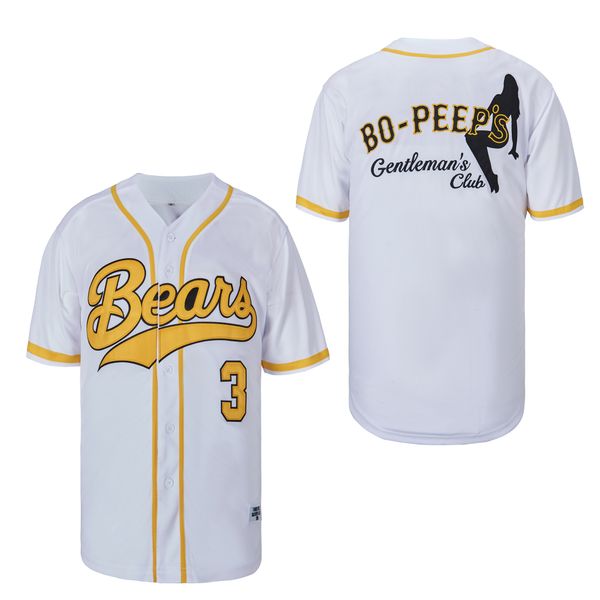 O clube de gentil de Boes do BO peeps masculino Bears Bad News Bears Chico Bonds Filme Baseball Jersey Stitched