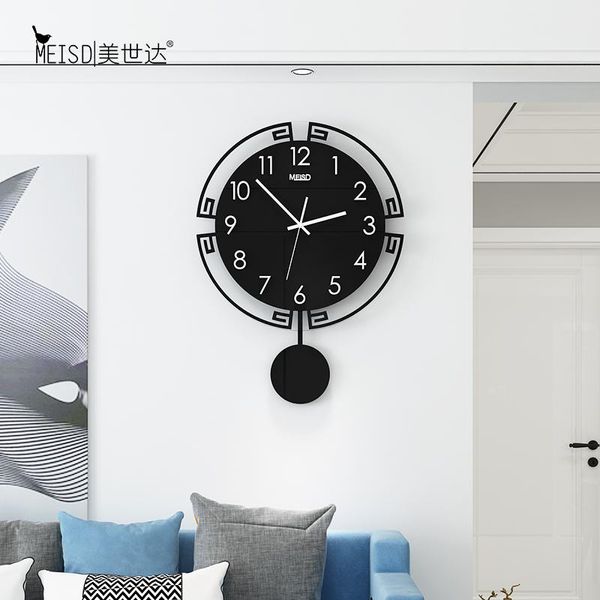 Relógios de parede clássicos 3D Swing Digital Swing Design moderno Design acrílico Pendulum Creative Watch Room Decoração de casa