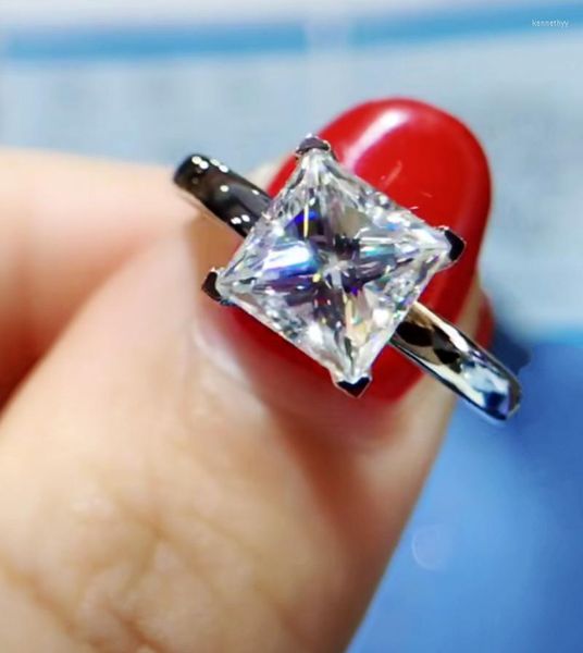 Küme Yüzük Bandı Takı Soild S925 STERLING Gümüş Yüzük 0.8CT Sona Diamond CZ Nişan Düğünü Kadın Erkekler