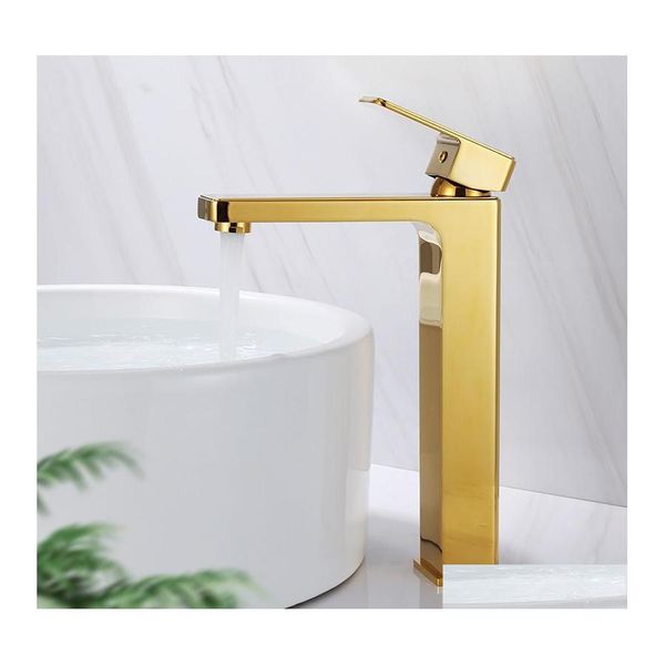 Torneiras de pia do banheiro Lottin Basin Faucet Mixer TAP Rosa Drop Gold Drop Drop Home Garden Gardens ACCS DHTMV