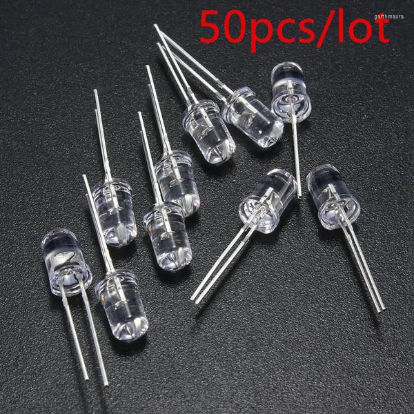 50pcs/lot 5mm 2pins düz üst beyaz kırmızı sarı mavi yeşil geniş açılı ışık yayan LED diyot lambası