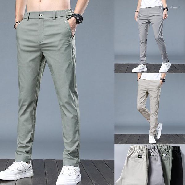 Pantaloni da uomo 2023 pantaloni da lavoro slim coreani sottili elasticizzati casual da uomo estivi traspiranti e per uomini grassi