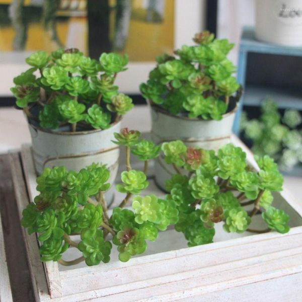 Flores decorativas Planta artificial Planta suculenta terra LOTUS PLANTAS RARAS FALSAS FLOR FLOR DIY Home Garden Decoração de suprimento