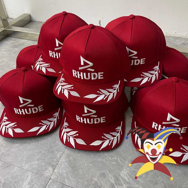 Ricamo rosso rhude berretto da baseball uomini donne versioni top versi