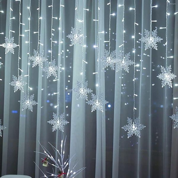 Strings Christmas Snowflake LED String Lights Curtain Waterproof Holiday Party può essere collegato a Wave Fairy