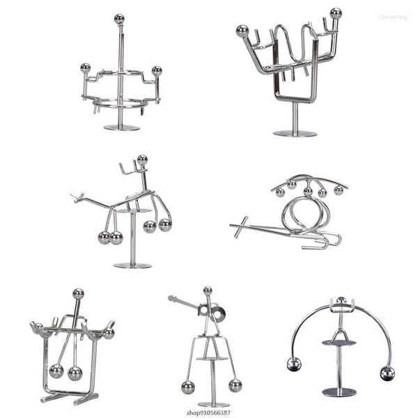 Dekorative Figuren, Edelstahl-Balance-Ball, Spielzeug, Gewichtheber, kinetische Kunst, Heimdekoration, Dekompressions-Gadget, Physik, Balancierbecher