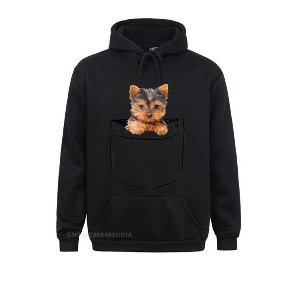 Felpe con cappuccio da uomo Felpe a maniche lunghe da uomo Tasca Baby Yorkie Dog Love-R Papà Mamma Ragazzo Ragazza Divertente Felpa con cappuccio Design Abiti all'ingrosso