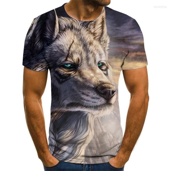 Camisetas masculinas de malha 2023 Marca de verão Animal Print T-shirt 3D Tee Autumn FashionSuit Street Top