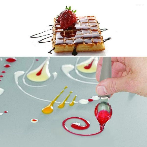 Geschirr-Sets Chef Valon Sauce Plating Kunst Bleistift Teller Gericht Malerei Kaffee Ziehwerkzeug Löffel Edelstahl KIMA88