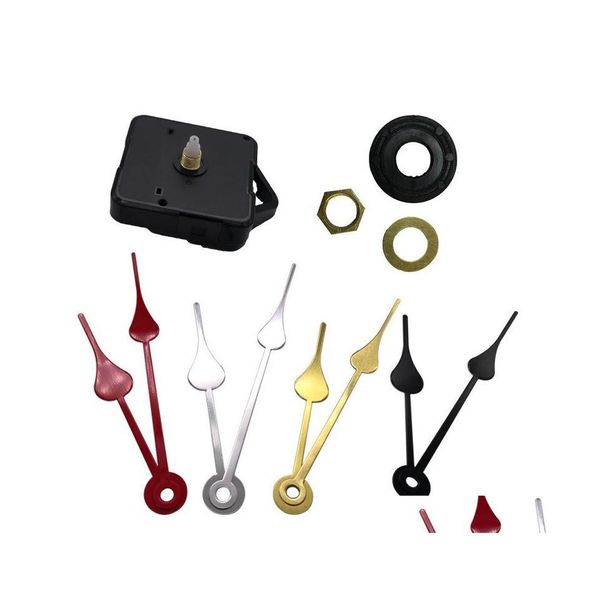 Настенные часы Home Diy Quartz Movement Kit Комплект черные аксессуары для шпинделя Ремонт механизм с ручными наборами с валом доставка DHFS2