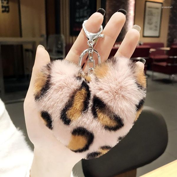 Keychains Fluffy Fur Pom Keychain Soft Faux Ball Car Keyring Pompom Key Telder Holder Women Bag Pingente Jewelry Gifts